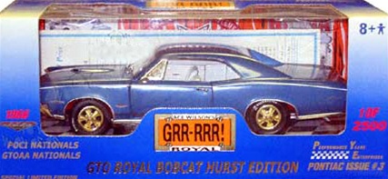 1966 PONTIAC GTO - ROYAL BOBCAT HURST EDITION - BARRIER BLUE - PONTIAC  NATIONALS OFFICIAL CAR!(1/18) Rare Diecast (fs)